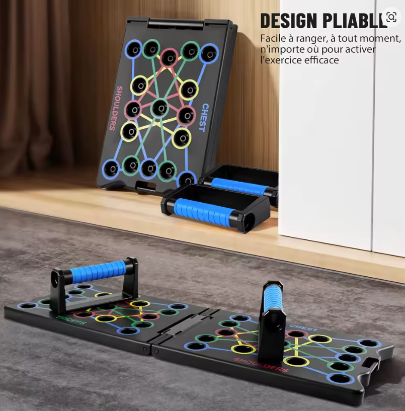 Planche de Poussée Pliante – Équipement de Fitness Portable et Multifonction